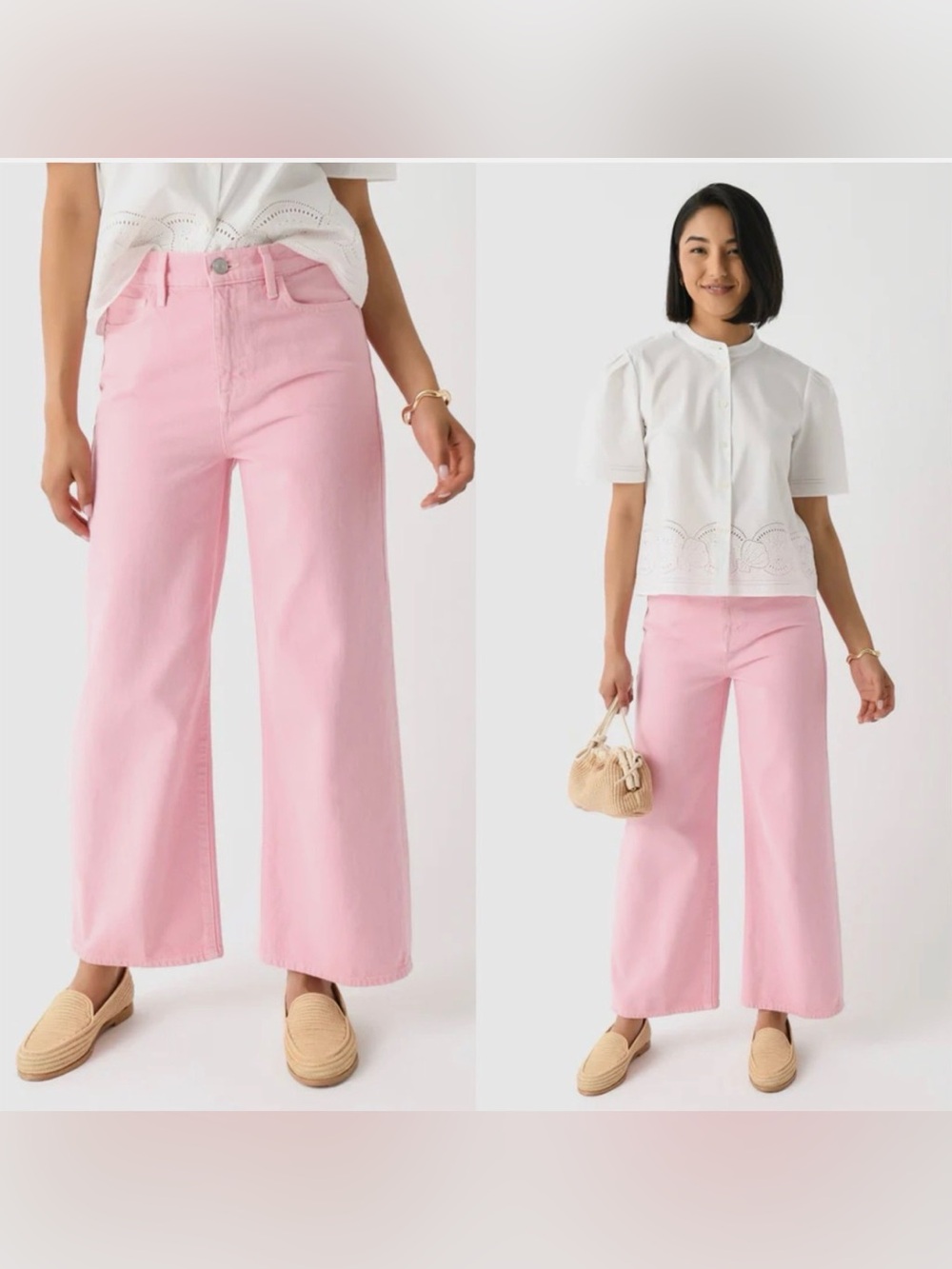 Frame Women's Le Jane Wide Crop Dusty Pink